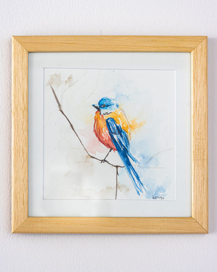 Ave que posa Acuarela Otros Animales