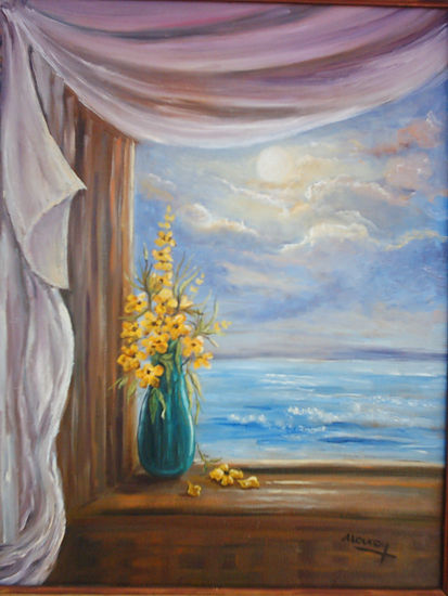 desde la ventana Oil Canvas Landscaping