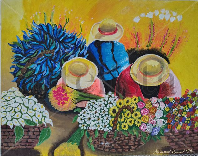 Floristas Acrílico Tela Floral