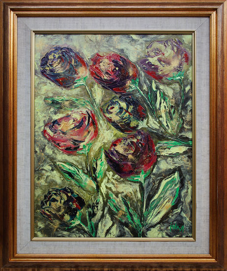 Rosas de arte Oil Canvas Floral Painting