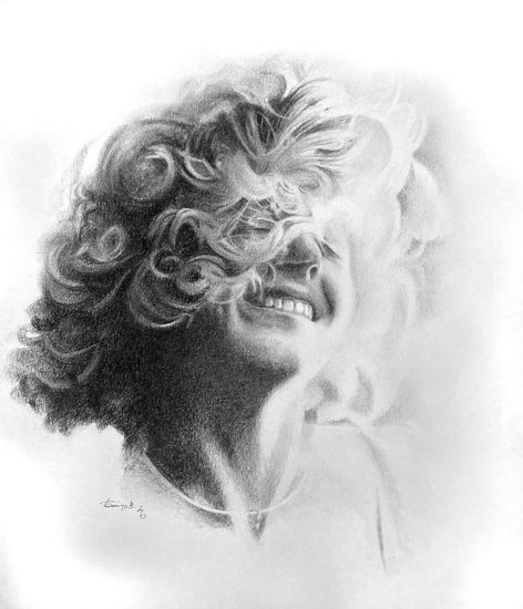 Smiling at the Sun Charcoal