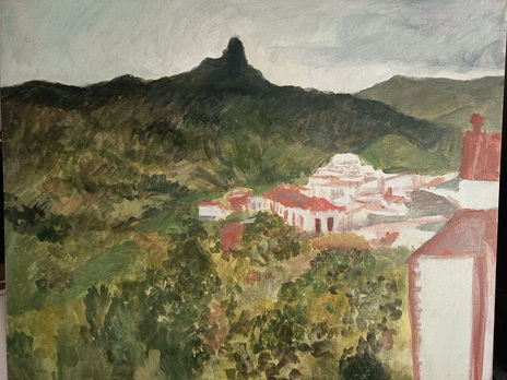 Paisaje rural al óleo.