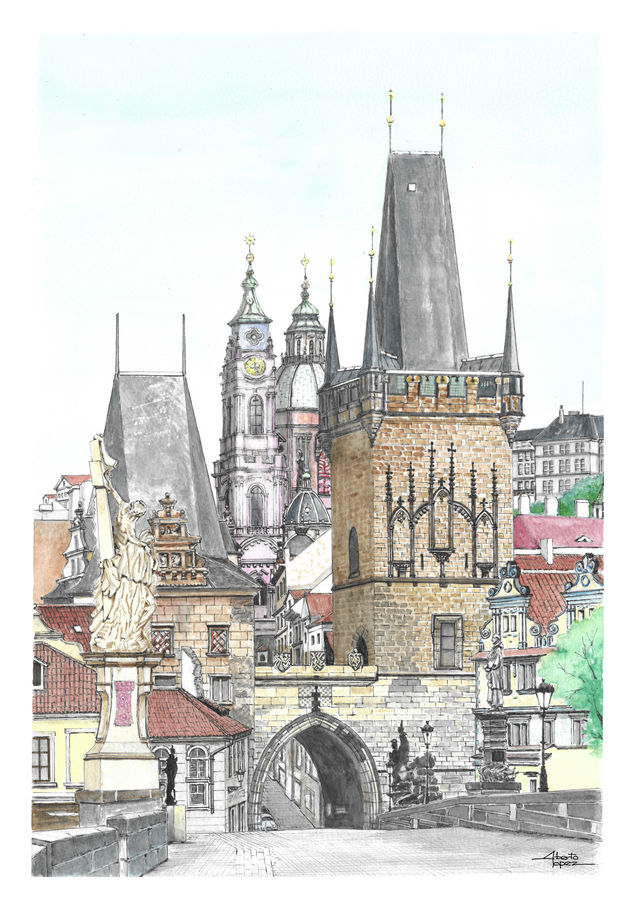 Praga, Torres de Malá Strana y Puente de Carlos