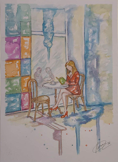 Refugio de Papel Acuarela Papel Figura