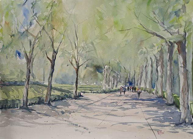 Parque de La Taconera 2 Watercolour Paper Landscaping