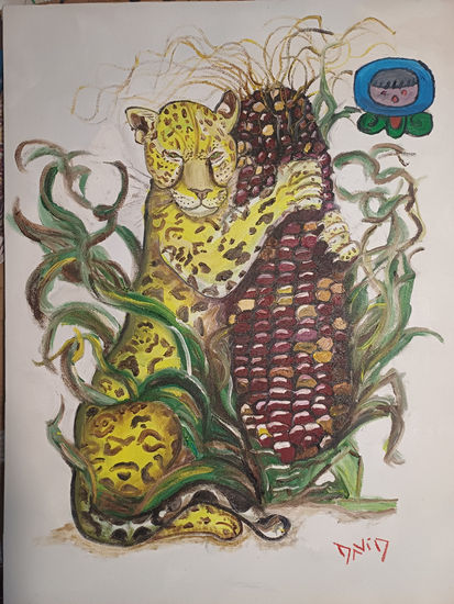 Nahual Ix Óleo Lienzo Animales