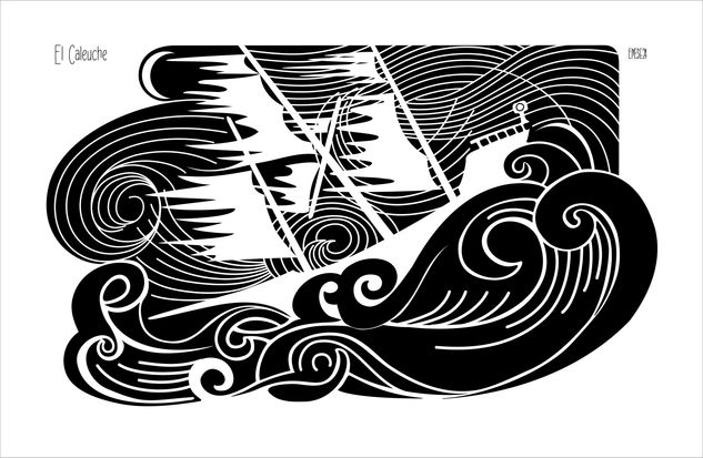 El Caleuche. Leyenda de Chiloé. Ink