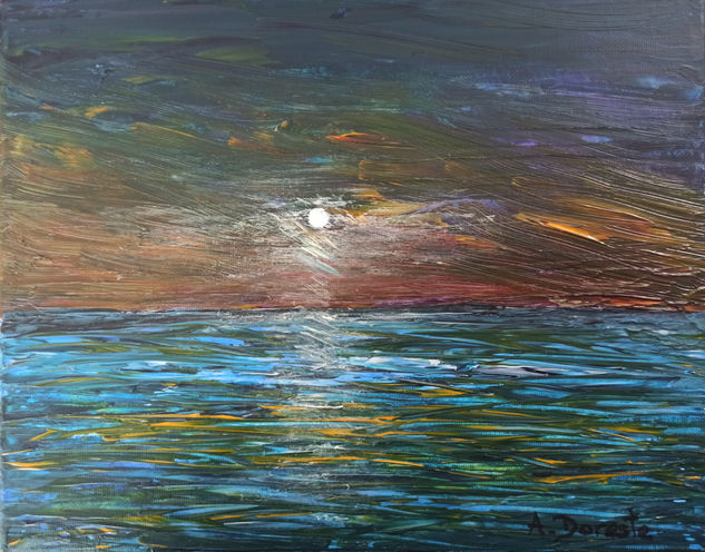 Reflejos de Luna Acrílico Lienzo Marina