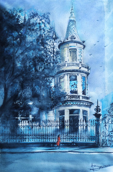 Blue Mist at Dawn Watercolour Paper Landscaping