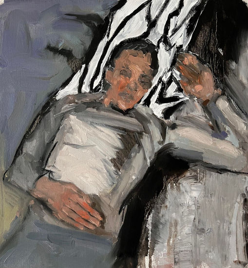 sleeping Oil Textile Figure Painting