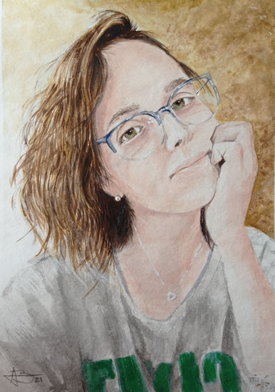 Reflection Watercolour Paper Portrait