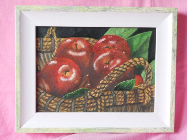 MANZANAS ROJAS Oil Canvas Floral Painting