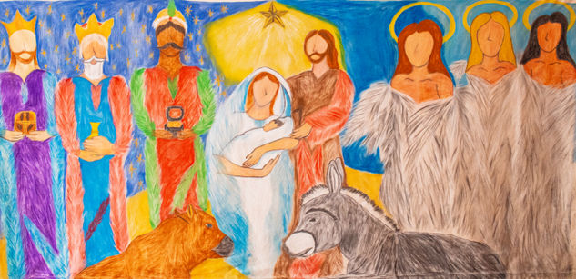 El Nacimiento del Niño Dios Charcoal
