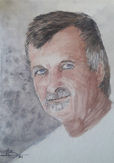 Friend Watercolour Paper Portrait