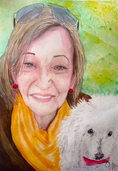 Mrs. Betty Acuarela Papel Retrato