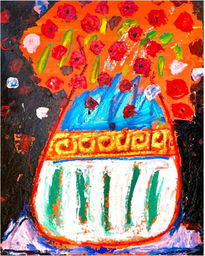 Jarrón naranja con...