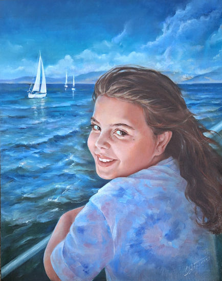 Vacaciones Oil Canvas Portrait