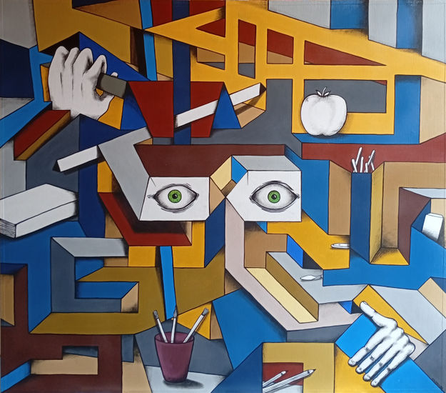 Mirada geometrica Acrílico Tabla Otros