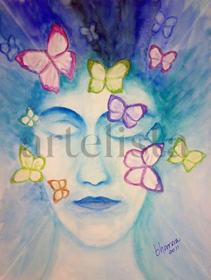 Meditando...mariposas Watercolour Paper Others