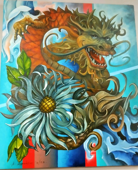 Dragonitis Oil Canvas Animals