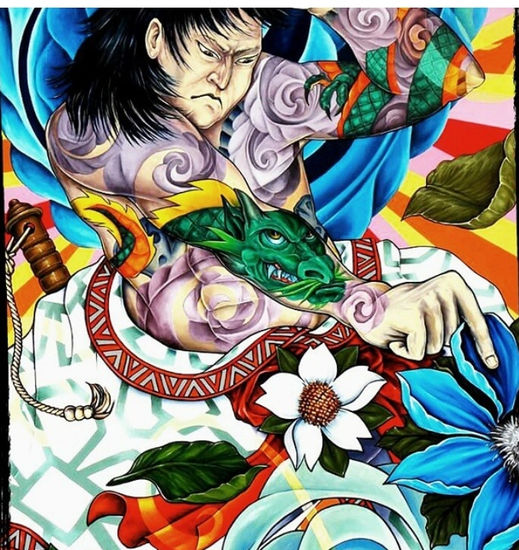 "Samurai y su conflicto sensorial" Oil Canvas Figure Painting