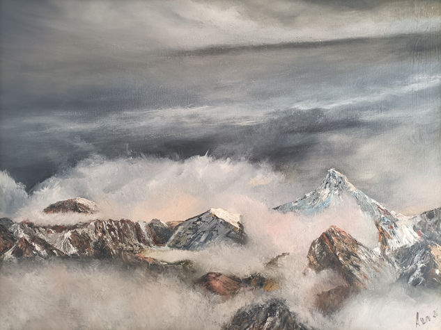 Montañas bajo el cielo Oil Canvas Landscaping