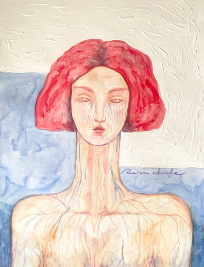 La chica de la página XXVII.01 Media Mixta Papel Retrato