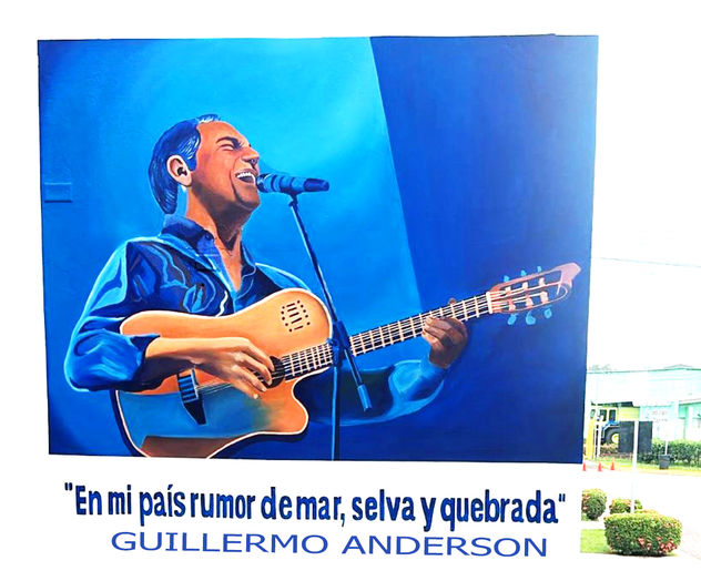 GUILLERMO ANDERSON MURAL. MUSICO HONDUREÑO. ARTE JOHNNY MCDONALD