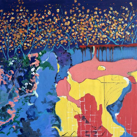 Midnight Blooming Mixed media Canvas Landscaping