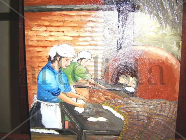 La chipa Oil Canvas Figure Painting