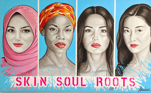 La mujer es una isla Acrylic Canvas Figure Painting