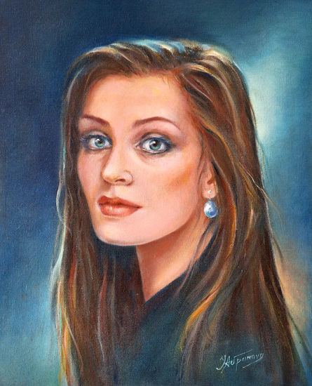 Mirada Óleo Lienzo Retrato