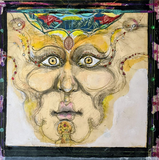 El demonio Mixed media Canvas Figure Painting