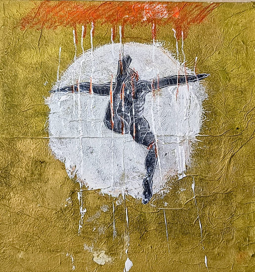 Moon Mixed media Canvas Figure Painting