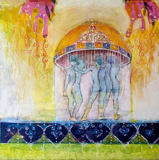 Fiestas Mixed media Canvas Figure Painting