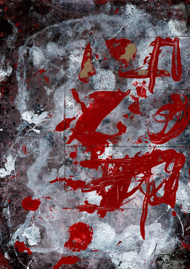 CALIGRAFÍA ROJA 05 Media Mixta Papel Otros