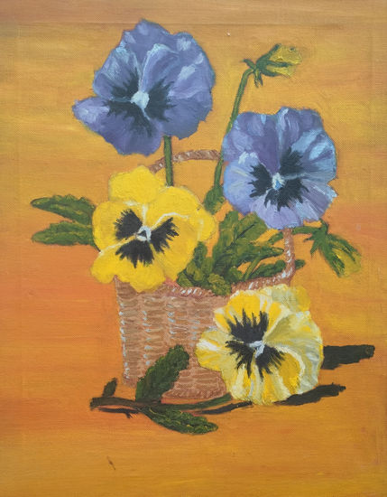 Pensamientos Óleo Lienzo Floral