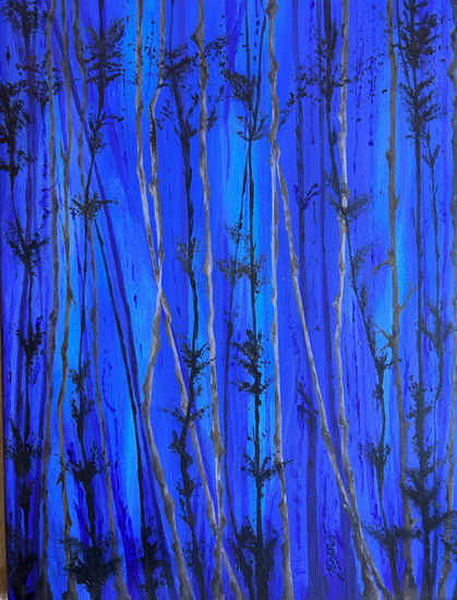 Abstracción Azul Acrylic Canvas Landscaping