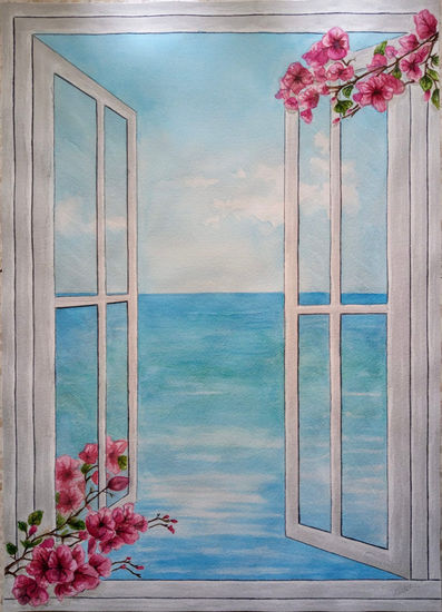 Ventana al mar Watercolour Paper Landscaping