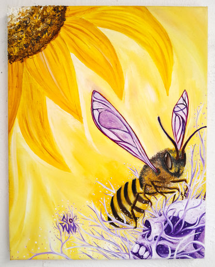 Abeja On Skull Óleo Lienzo Animales