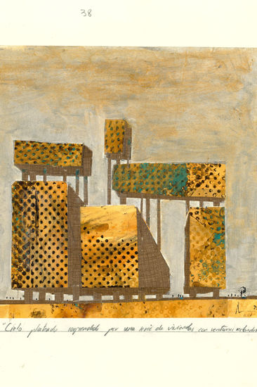 ACANTILADO 03. VENTANAS REDONDAS Mixed media Paper Landscaping