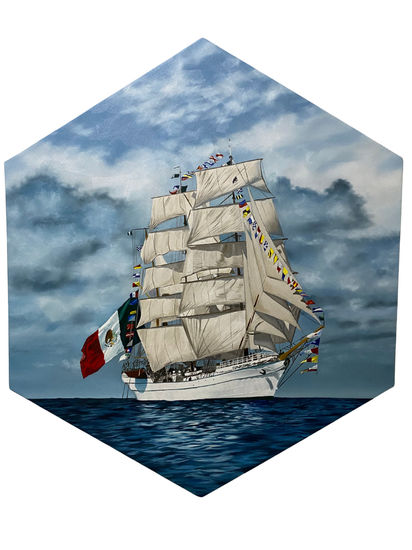 BUQUE ESCUELA CUAUHTEMOC Óleo Lienzo Marina