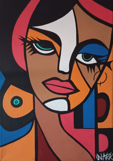 Sapphire Gaze In Jet Black Acrílico Lienzo Otros