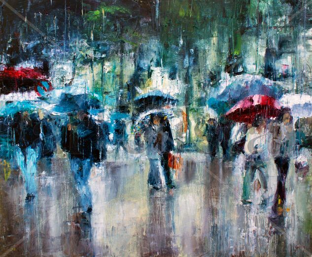 It's raining again Oil Canvas Landscaping