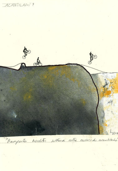 ACANTILADO 07. BICICLETAS Mixed media Paper Landscaping