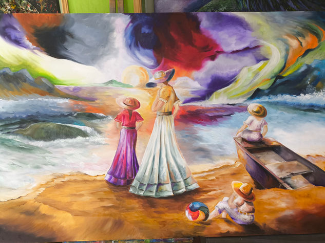 la espera Oil Canvas Marine Painting