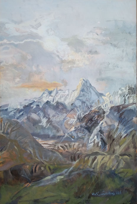 "cielo con montaña"