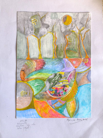 Paisaje interior en tránsito Mixed Media