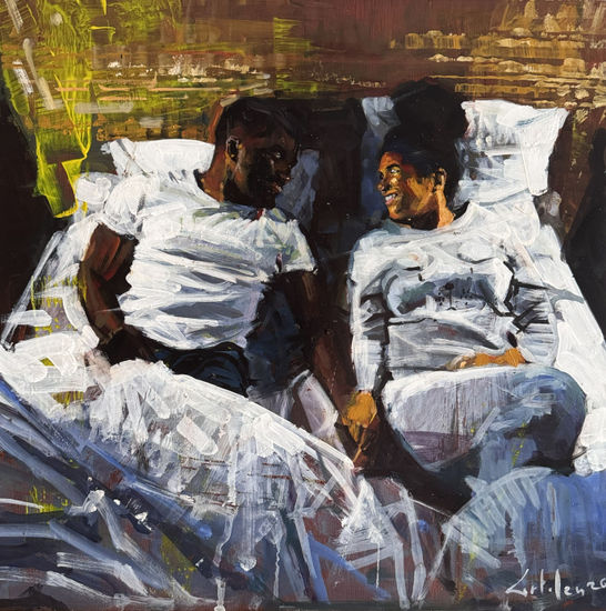 El lenguaje del silencio Óleo Tabla Retrato