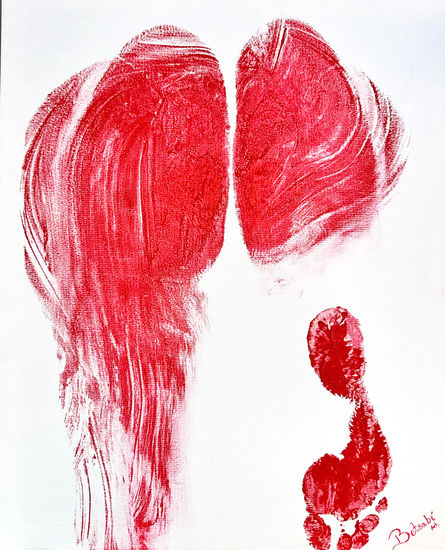 Fragmentos de Mí Mixed media Textile Nude Paintings